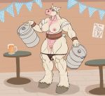  alcohol anthro beer beermaid beverage bodily_fluids clitoris clothing english_text equid equine erect_nipples female genitals hi_res horse keg mammal muscular muscular_female nipples oktoberfest pubes pussy snakedakyoot solo sweat text wardrobe_malfunction 