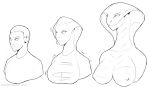  2020 anthro big_breasts breast_growth breasts clothing cobra female gender_transformation hair human human_to_anthro koopacap looking_aside male mammal monochrome mtf_transformation nipples nude reptile scalie sequence shirt short_hair simple_background smile snake solo species_transformation topwear transformation white_background 