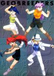  1990s_(style) 4girls copyright_name eiko_rando geobreeders kikushima_yuka maki_umezaki multiple_girls official_art sakuragi_takami 