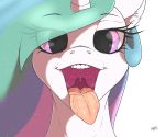  2020 absurd_res azerta56 digital_media_(artwork) equid eyebrows eyelashes female friendship_is_magic front_view hi_res horn mammal mouth_shot my_little_pony open_mouth princess_celestia_(mlp) simple_background solo teeth unicorn white_background 