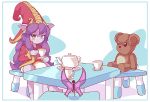  blush chair cups diaper diver_(artist) female furniture group hi_res humanoid kettle league_of_legends looking_at_viewer lulu_(lol) pix_(lol) pixie riot_games sitting smile table tea_party teddy_bear video_games yordle 