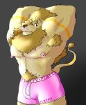  anthro armpit_hair armpit_tuft biceps big_biceps big_muscles big_pecs body_hair boxer_briefs bulge clothing felid flexing flexing_bicep flufflion hair happy_trail hi_res huge_muscles hyper hyper_muscles lion male mammal mane mane_hair markings musclegut muscular nipple_piercing nipple_ring nipples pantherine pecs piercing presenting solo tail_tuft tribal_markings tuft underwear 