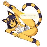  1:1 alpha_channel animal_crossing ankha_(animal_crossing) anklet blue_body blue_fur bracelet breasts clothing felid feline fur genitals hi_res izuthree jewelry mammal nintendo pussy simple_background translucent translucent_clothing transparent_background video_games yellow_body yellow_fur 