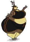  anthro belly belly_overhang big_belly big_breasts big_butt bottomwear breasts butt cervid cervine clothing eddy_okapi female flower hair huge_thighs love_handles mammal navel nintendo obese obese_female overweight overweight_female plant pok&eacute;mon pok&eacute;mon_(species) ponytail sawsbuck signature simple_background solo thick_thighs topwear video_games wide_hips 
