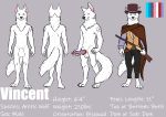  absurd_res animal_genitalia animal_penis anthro arctic_wolf balls belt blue_eyes bottomwear butt canid canine canine_penis canis cape clothed clothing cowboy digitigrade erection flintblion fully_sheathed fur genitals gun hat headgear headwear hi_res holding_penis knot looking_at_viewer lovernios male mammal model_sheet nude pants paws penis presenting presenting_penis ranged_weapon rifle sheath shirt smile smirk smug solo standing tattoo text topwear tuft vest vincent_(flintverse) weapon white_body white_fur wolf 