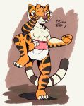 2020 absurd_res anthro breasts claws diaper dreamworks extry featureless_breasts felid female fur hi_res kung_fu_panda mammal master_tigress orange_body orange_fur pantherine raised_leg red_eyes solo striped_body striped_tail stripes tiger whiskers. yellow_sclera 