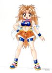  1990s_(style) 1girl chip-chan_kick! copyright copyright_name full_body highres official_art simple_background solo standing white_background yanagi_hirohiko 