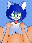  absurd_res anthro big_breasts black_nose blackmore blue_body blue_fur breast_grab breasts canid canine duo female fox fur genitals green_eyes hair hand_on_breast hi_res human human_on_anthro humanoid_genitalia humanoid_penis interspecies krystal looking_at_viewer male male/female male_on_anthro mammal multicolored_body multicolored_fur nintendo penis sex star_fox titfuck video_games white_body white_fur 