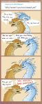  blush comic darkenstardragon dragon duo ear_piercing ear_ring english_text eyes_closed feral hi_res icewing_(wof) kissing male male/male piercing qibli_(wof) sandwing_(wof) surprise text wings_of_fire winter_(wof) yelling 