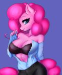  2020 5_fingers absurd_res anthro bra clothed clothing digital_media_(artwork) equid equine eyebrows eyelashes female fingers friendship_is_magic hi_res looking_at_viewer mammal my_little_pony pinkie_pie_(mlp) simple_background smile solo underwear yutakira92 