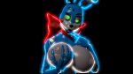  16:9 3d_(artwork) 5_fingers animatronic anthro big_breasts black_background blue_body bow_tie breasts crossgender digital_media_(artwork) female fingers five_nights_at_freddy&#039;s five_nights_at_freddy&#039;s_2 green_eyes hand_on_breast hi_res lagomorph leporid long_ears looking_at_viewer machine mammal mtf_crossgender neckwear neckwear_only nipples nude rabbit reshsfm robot simple_background solo source_filmmaker tongue tongue_out toy_bonnie_(fnaf) video_games white_body white_breasts white_nipples widescreen 