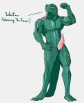  abs absurd_res animal_genitalia animal_penis anthro arm_flex barefoot beastars biceps big_muscles biped claws cloaca clothed clothing erection feet flexing front_view genitals gosha_(beastars) hi_res humanoid komodo_dragon lizard male matidramon monitor_lizard muscular muscular_male pecs penis reptile scalie simple_background solo standing topless white_background 