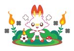 2019 alpha_channel ambiguous_gender ball fire flower fur grass itachi-roxas lagomorph mammal nintendo open_mouth pink_nose plant pok&eacute;ball pok&eacute;mon pok&eacute;mon_(species) red_body red_fur scorbunny semi-anthro simple_background soccer_ball transparent_background video_games white_body white_fur yellow_inner_ear 