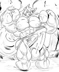  2018 5_fingers anthro balls big_balls big_muscles big_penis canid canine clothing erection fierglief fingers flexing genitals grin huge_balls huge_muscles huge_penis hyper hyper_balls hyper_genitalia hyper_muscles hyper_penis line_art looking_at_viewer male mammal monochrome muscular nipples partially_submerged penis smile solo stretched_clothing underwear vein veiny_muscles veiny_penis 
