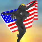  1:1 absurd_res aircraft anthro attack1942 breasts f-22 female gradient_background grey_eyes hi_res holding_object lexi_calhoun living_aircraft living_machine living_vehicle looking_at_viewer machine simple_background smile solo stars_and_stripes united_states_of_america us_flag vehicle 