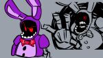  2023 4_fingers animatronic anthro bow_tie button_(fastener) countershading digital_drawing_(artwork) digital_media_(artwork) exposed_endoskeleton fingers five_nights_at_freddy&#039;s five_nights_at_freddy&#039;s_2 fur glistening_bow grey_background hi_res lagomorph leporid machine male mammal metal missing_arm multi_teeth partially_colored purple_body purple_countershading purple_ears purple_fur purple_inner_ear rabbit rabbit_ears red_bow_tie red_eyes robot robot_gore scottgames simple_background solo springhell1201 teeth withered_bonnie_(fnaf) 