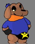  anthro bottomless bottomless_male bulge canid canine canis clothed clothing dachshund domestic_dog hunting_dog low_res male mammal slightly_chubby slightly_chubby_male solo thumbnail 