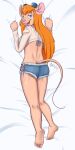  absurd_res bed bed_sheet bedding breasts chip_&#039;n_dale_rescue_rangers clothed clothing dakimakura disney exposed female furniture gadget gadget_hackwrench gemerency genitals hi_res invalid_tag looking_back nude pussy skimpy suggestive 