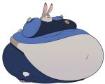  2019 absurd_res alpha_channel anthro badge belly belly_expansion belly_inflation big_belly big_breasts big_butt blue_bottomwear blue_clothing blue_eyes blue_pants blue_shirt blue_topwear blush body_inflation bottomwear breast_expansion breasts butt butt_expansion cheek_bulge clothing colored digital_media_(artwork) disney expansion exposed_belly female grey_body grey_ears grey_tail hi_res huge_belly huge_breasts huge_butt huge_cheeks hyper hyper_belly hyper_butt immobile inflation inflation_fetish judy_hopps lagomorph leporid long_ears looking_down looking_down_at_self mammal navel pants pink_inner_ear pink_nose police police_badge police_uniform puffed_cheeks rabbit ridiculouscake scut_tail shirt short_tail simple_background solo spherical_inflation tail tight_clothing topwear transparent_background uniform zootopia 