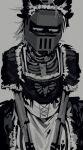 ambiguous_gender blush blush_lines bone cat_maid clothing hi_res humanoid maid_uniform mysterious_druid_knight new_blood_interactive not_furry skeleton solo tagme ultrakill uniform volatilemask