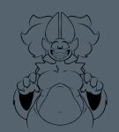  2024 4_claws 4_fingers agatha_(springhell1201) anthro arm_tuft belly big_breasts biped black_and_grey breasts canid canine cheek_tuft chest_tuft claws clothed clothed_anthro clothed_female clothing delphox digital_drawing_(artwork) digital_media_(artwork) ears_up eyelashes facial_tuft female female_anthro finger_claws fingers fox front_view fur generation_6_pokemon grey_background half-length_portrait hi_res inner_ear_fluff line_art looking_at_viewer mammal monochrome navel nintendo open_mouth open_smile orthographic overweight overweight_anthro overweight_female pokemon pokemon_(species) portrait shoulder_tuft simple_background smile solo springhell1201 standing teeth tuft wide_eyed wide_hips 