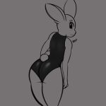 1:1 anthro beastars butt clothing female haru_(beastars) hi_res lagomorph leporid looking_back mammal rabbit sleepingpowder smile solo swimwear 