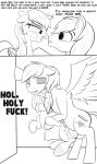  absurd_res cosmonaut english_text equid equine fan_character hi_res horse implied_incest in_heat mammal monochrome my_little_pony pegasus pony profanity rutting size_difference text wings 