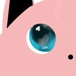 1:1 ambiguous_gender black_ears blue_eyes close-up complex_eyes complex_shading cute_eyes detailed glistening glistening_eyes glowing glowing_eyes hi_res jigglypuff looking_up nintendo no_lineart open_mouth pink_body pok&eacute;mon pok&eacute;mon_(species) simple_background spacey_vibe video_games waddling_head zero_pictured zoom_in 