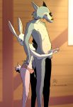  2020 absurd_res anthro anthro_on_anthro balls beastars bodily_fluids canid canine canis clothed clothing domestic_rabbit drooling duo erection female fur genitals grey_body grey_fur handjob haru_(beastars) hi_res interspecies lagomorph larger_male legoshi_(beastars) leporid male male/female mammal nude oryctolagus panties penile penis penis_grab predator/prey rabbit raxxolote reach_around saliva sex size_difference smaller_female standing topless underwear wolf 