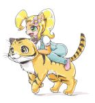  2017 accessory activision anthro blonde_hair clothing coco_bandicoot crash_bandicoot_(series) duo felid feline female feral flower flower_in_hair footwear green_eyes hair hair_accessory long_hair mammal marsupial nosen open_mouth open_smile plant pura simple_background smile video_games whiskers yellow_eyes 
