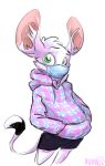  ambiguous_gender animancer clothing dipodid face_mask hi_res hoodie jerboa lgbt_pride looking_at_viewer luck mammal plaid rodent solo standing topwear 