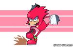  2020 anthro digital_media_(artwork) fur hair ijpalette-color knuckles_the_echidna male male/male red_body red_eyes red_fur red_hair simple_background solo sonic_the_hedgehog sonic_the_hedgehog_(series) 