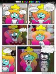  3:4 breasts cartoon_hangover cartoon_network claire_(the_summoning) clothing college duo english_text female ghostlydoodles hi_res humanoid profanity rachel_wilson school spookayryder text the_amazing_world_of_gumball the_summoning wet wet_clothing 