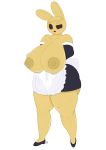  absurd_res alpha_channel animal_crossing animate_inanimate anthro big_breasts breasts clothing coco_(animal_crossing) cogsfixmore erect_nipples female gyroid hi_res huge_breasts lagomorph leporid maid_uniform mammal nintendo nipples rabbit simple_background solo solo_focus thick_thighs transparent_background uniform video_games 