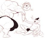  2020 anthro anthro_on_anthro biceps big_muscles big_penis bobthetanuki bodily_fluids clothed clothing dialogue domestic_cat duo english_text felid feline felis genitals hanna-barbera hat headgear headwear hi_res huge_muscles huge_penis hyper hyper_genitalia hyper_muscles hyper_penis lactating larger_male male male/male male_lactation mammal milk muscular muscular_male navel nipple_outline nipples pecs penis shirt simple_background sitting size_difference smaller_male swat_kats text topless topwear underwear white_background 