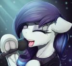  2020 alcor90 clothed clothing coloratura_(mlp) digital_media_(artwork) earth_pony equid equine eyebrows eyelashes eyes_closed female friendship_is_magic fur hi_res hooves horse mammal microphone my_little_pony open_mouth pony solo teeth tongue underhoof 