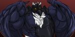  2019 2:1 anthro anthrofied armor beak big_muscles cawaden chest_tuft corviknight fierglief flexing glowing glowing_eyes hi_res huge_muscles looking_at_viewer male muscular nintendo pok&eacute;mon pok&eacute;mon_(species) solo tuft video_games wings yellow_eyes 