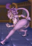 absurd_res anthro belladonna_(trials_of_mana) bracelet breasts butt cuffs_(clothing) ear_piercing ear_ring felid female genitals hi_res jewelry lion mammal necklace nipples nude pantherine piercing pussy sacrificabominat solo trials_of_mana 