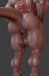  3d_(artwork) anthro anus balls big_balls big_butt butt digital_media_(artwork) genitals male moreuselesssource_(artist) muscular muscular_legs muscular_male scalie solo spine_ridge 