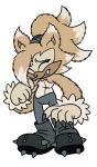  2020 alternate_species anthro boots bottomwear brown_body brown_fur canid canine claws clothed clothing eyes_closed female fluffy footwear fur grey_bottomwear grey_clothing grey_pants hair idw_publishing jayarby2 mammal pants ponytail sharp_teeth simple_background solo sonic_the_hedgehog_(comics) sonic_the_hedgehog_(idw) sonic_the_hedgehog_(series) spiked_footwear tan_body tan_fur teeth were werecanid werecanine werewolf whisper_the_wolf white_background 