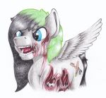  absurd_res blood bodily_fluids equid equine feral friendship_is_magic gore hair hasbro hi_res horse male mammal my_little_pony open_mouth pegasus pony solo stallionslaughter teeth tongue undead wings zombie 