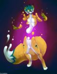  anthro canid canine danji-isthmus fox hi_res liquid_effect male mammal multicolored_eyes rainbow_eyes solo tagme 