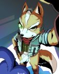  4:5 after_sex blush bodily_fluids butt canid canine clothing cum diacordst duo faceless_female female fox fox_mccloud genital_fluids genitals hi_res humanoid_genitalia humanoid_penis krystal looking_at_viewer male male_focus mammal nintendo penis star_fox video_games 