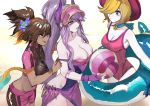  aqua_eyes ball blonde_hair breasts brown_eyes brown_hair cameltoe cleavage dark_skin gloves hat headband horns league_of_legends nipple_slip nipples nosebleed pd_(pdpdlv1) ponytail purple_eyes purple_hair short_hair sketch swim_ring swimsuit tagme_(character) wristwear 