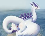  beach butt female feral gaping gaping_pussy genitals hi_res legendary_pok&eacute;mon looking_at_viewer lugia nintendo open_mouth outside pok&eacute;mon pok&eacute;mon_(species) presenting presenting_hindquarters pussy sea seaside solo valuvial video_games water winged_arms wings 