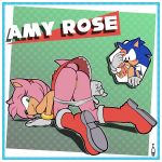  1:1 amy_rose anthro ardan_norgate blood blue_body bodily_fluids border butt clothing eulipotyphlan female genitals green_eyes hedgehog hi_res looking_back male male/female mammal nosebleed pink_body pinup pose presenting presenting_hindquarters pussy sonic_the_hedgehog sonic_the_hedgehog_(series) underwear underwear_down upskirt white_border 
