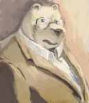  2020 anthro aotadobukitch clothing eyewear glasses hi_res kemono male mammal overweight overweight_male portrait shirt solo topwear ursid 