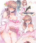  breasts censored dress fishnets garter_belt mankai_kaika nijisanji nipples no_bra nopan penis pussy pussy_juice sex skirt_lift stockings suzuhara_ruru thighhighs wedding_dress 