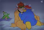  &lt;3 anthro bed bowser butt donkey_kong_(series) furniture grope group king_dedede king_k._rool kirby_(series) kissing male male/male mario_bros nintendo video_games yoojean 