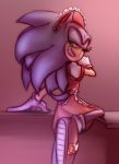  clothed clothing crossdressing eulipotyphlan girly gloves green_eyes handwear hedgehog hi_res maid_uniform male mammal royalbootlace seductive simple_background smile smirk solo sonic_the_hedgehog sonic_the_hedgehog_(series) uniform 